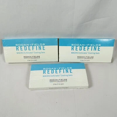 3x Rodan + Fields Redefine Macro Exfoliator Cooling Gels (8 Gels) SEALED NEW - Image 1 of 4