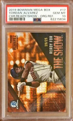 2019 Bowman Chrome Yordan Alvarez RC “Ready for the Show” Orange /25 PSA 10! - Image 1 of 2