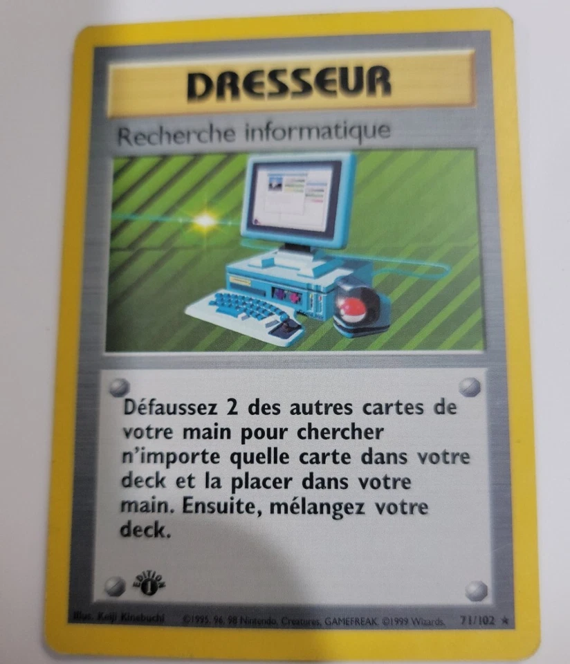 1999 Pokemon COMPUTER SEARCH Base Set 1ST EDITION Shadowless French Card 71/102 - Image 1 of 2