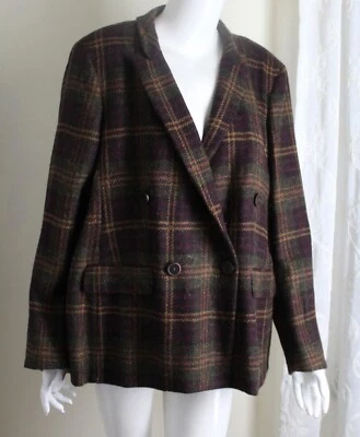 Nueva Chaqueta Blazer Orvis Talla XL Marrón 100% Lana Preciosa a Cuadros 14 16 Foto 1 de 4