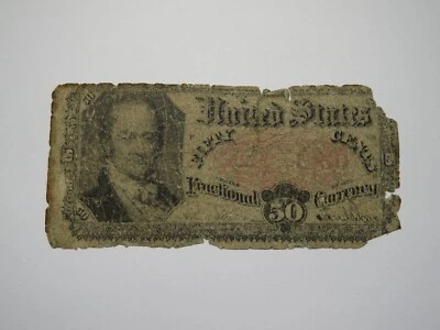 1874 $.50 Fifth Issue Fractional Currency Obsolete Bank Note Bill! 5th - Image 1 of 2