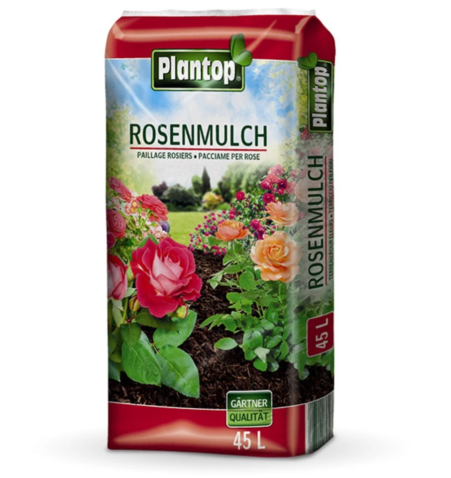 Plantop ROSENMULCH 45 l. Mulch zum Abdecken von Rosen- Stauden- Blumenbeete Z150