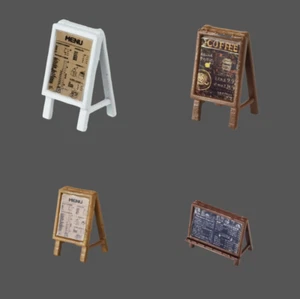 1/64 Diorama Cafe Standing Sign Model Garage City Street Scene Scene Accessory - Picture 1 of 25