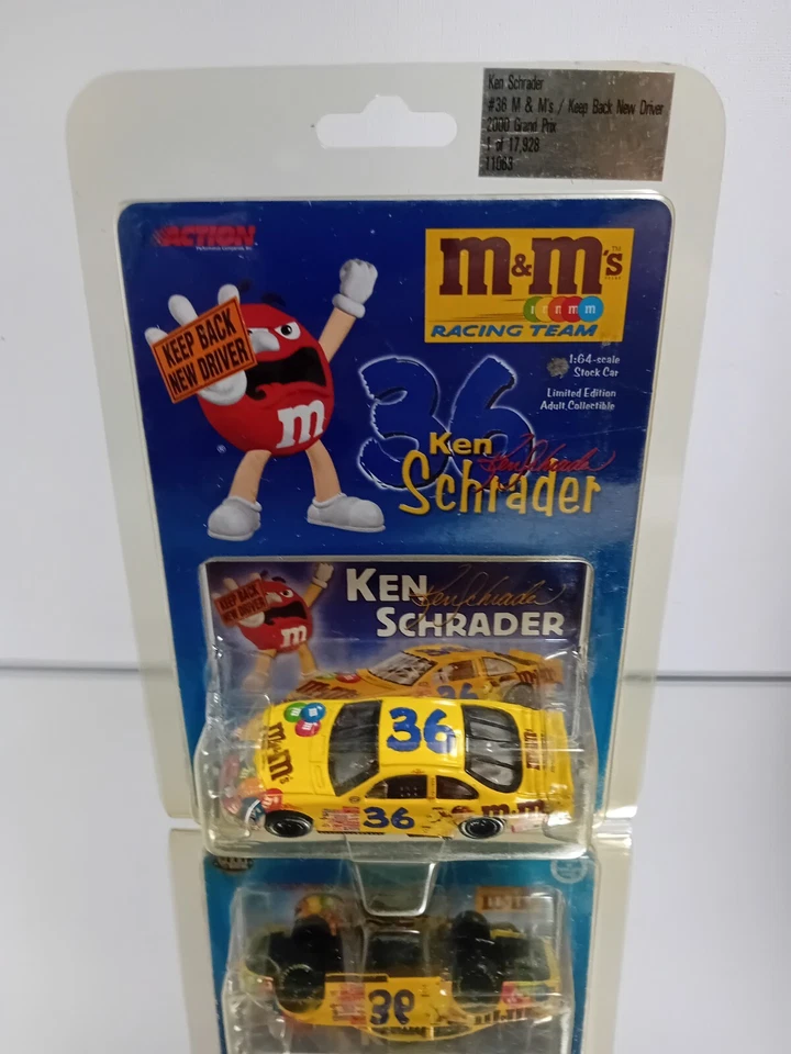 Action 2000 Racing Ken Schrader #36 Stock Car M&M’s Racing Team su blister - Immagine 1 di 3