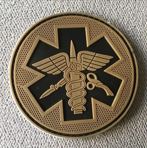 Gancho impermeable 3D PVC caucho EMS MEDIC parche respaldo sujetador insignia bronceado - Imagen 1 de 3