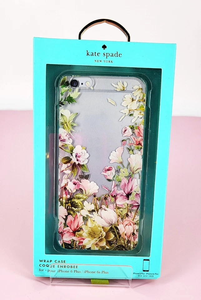 Nueva Funda Teléfono Kate Spade iPhone 6 Plus Vinilo Rígido Transparente Rosa Blanco Floral Foto 1 de 4