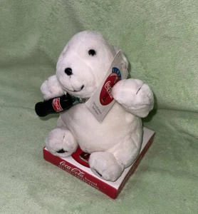 1997 Coca-Cola Brand Plush Collection White Polar Bear With Coke Bottle NWT-VTG - Picture 1 of 7