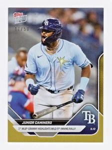 Junior Caminero 1st Grand Slam 2025 Topps NOW Card 172 Gold Foil Parallel #/50 - Picture 1 of 2
