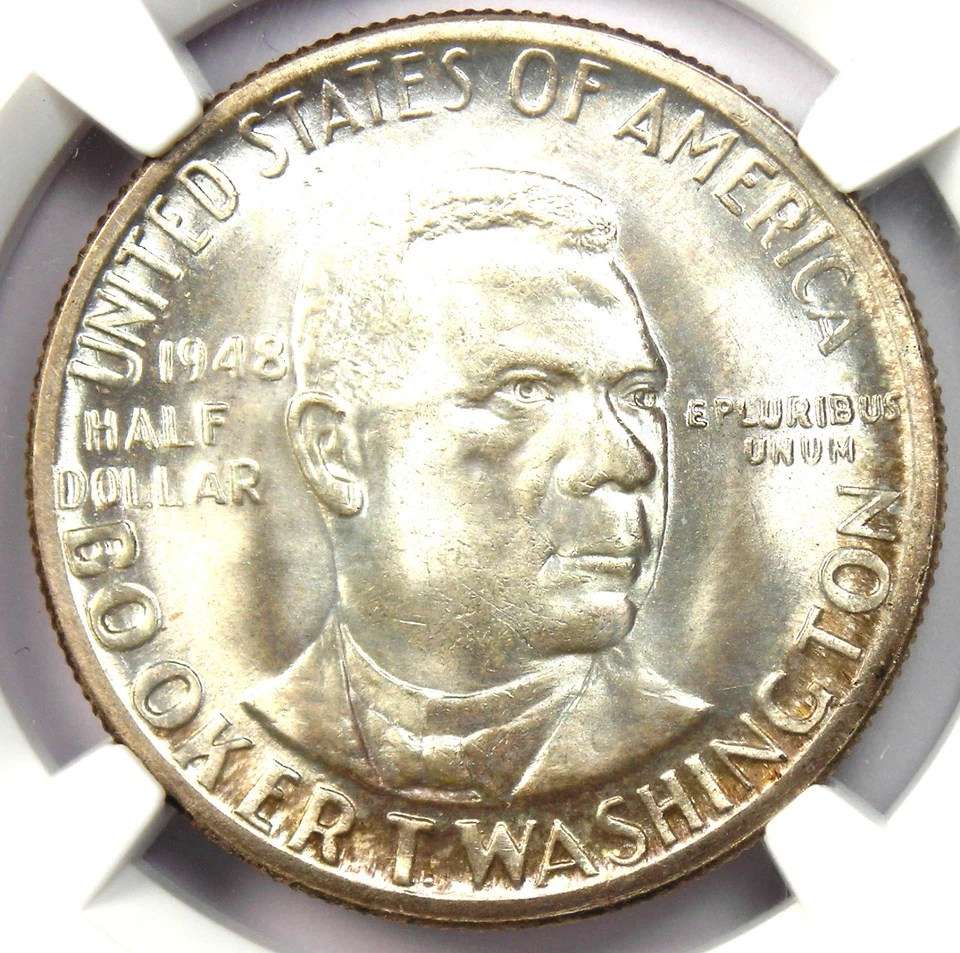 1948 BTW Booker T Washington Half Dollar 50C - NGC MS67+ CAC Plus - $5,600 Value - Image 1 of 4