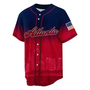 Atlanta City Jersey Custom Baseball Jersey Personalized Name, Number Gift - Picture 1 of 7