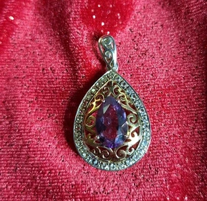 Colgante de plata de ley .925 y oro amatista potenciador QVC Tailandia - Imagen 1 de 12
