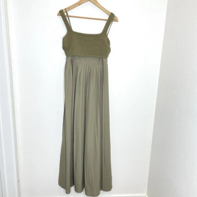 Anthropologie x Mare Mare Pleated  Sleeveless Twirly Maxi Dress Womens XS Green - Image 1 of 4