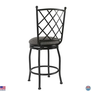 Metal Counter Height Bar Stools 24" with Back - Gray Woven Home Decor Furniture - Picture 1 of 7