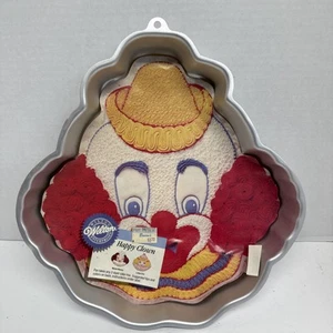 Vintage 1988 Wilton Happy CLOWN Face Birthday Cake Baking Pan #2105-802 Kids - Picture 1 of 5
