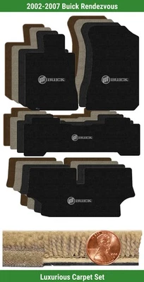 Conjunto de tapete de luxo personalizado para 2002-2007 Buick Rendezvous com logotipo (4 peças) #24L - Imagem 1 de 4