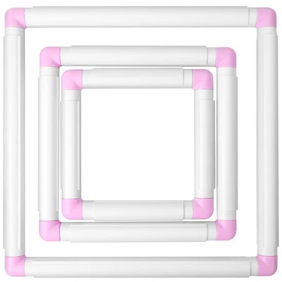 3 Pack Square Embroidery Hoops, Plastic Cross-Stitch Hoops, Plastic Clip Fram... - Image 1 of 4