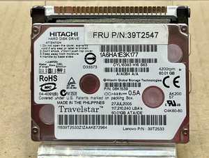 Hitachi 60GB HDD PATA/IDE/EIDE 4200RPM 1.8" Hard Drive for Laptop P/N: 08k1539 - Picture 1 of 4