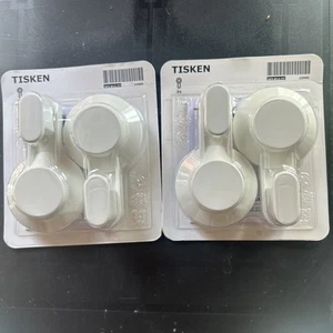 Ikea TISKEN Suction mount wall hanging hooks x 4 (FOUR) NEW - Picture 1 of 2