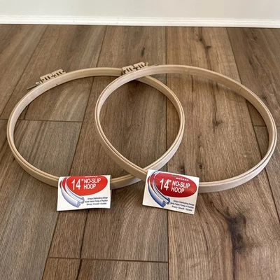 Morgan Plastic No-Slip Embroidery Needlework Hoop 14" Made in USA LOT 2 Total - Image 1 of 4