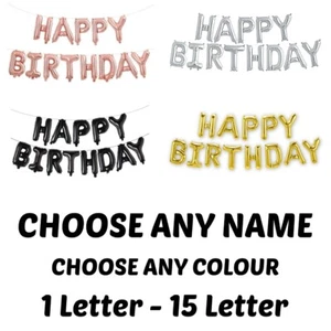 Juego de pancartas de papel aluminio de feliz cumpleaños de 16" decoración de fiesta de cumpleaños Reino Unido - Imagen 1 de 15
