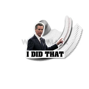 NEWSOM I Did That Funny Política Calcomanías Calcomanías Hechas en EE. UU. Paquete de 20 - Imagen 1 de 4