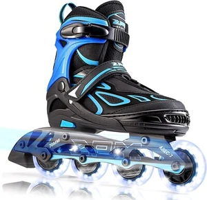 2PM SPORTS Vinal Adjustable Flashing Inline Skates X-Large-Adult (8W-12W/7M-11M) - Picture 1 of 7