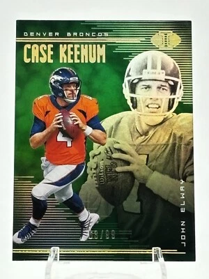 2018 Panini Illusions - Trophy Collection Green #64 John Elway, Case Keenum /99 - Image 1 of 3