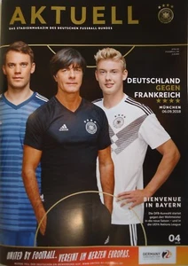 Programm Nations League 6.9.2018 Deutschland Germany - Frankreich France - Picture 1 of 1