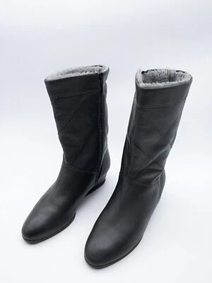 Bottes D'Hiver Femmes Compensées Hiver Cuir Gris Gr. 40 Eu Art. 1994-80 - Photo 1/2