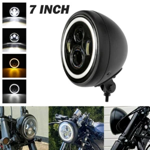 Faro LED de 7 pulgadas DRL ojo de ángel para Kawasaki Vulcan VN 500 750 800 900 1500 - Imagen 1 de 12