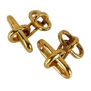 18K Yellow Gold Marine Chain Link Cufflinks - Picture 1 of 12