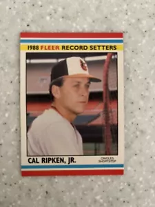 1988 Fleer Record Setters Cal Ripken Jr. Baltimore Orioles #33 - Picture 1 of 2