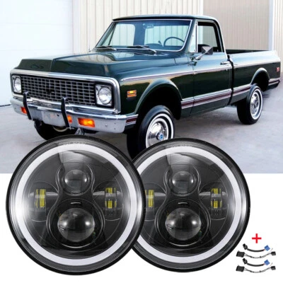 Farol LED com anel O Hi/Lo DRL sinal de seta para Chevrolet K10 61-80 2 peças 7" - Imagem 1 de 4
