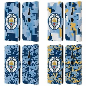MAN CITY FC DIGITAL CAMOUFLAGE LEATHER BOOK CASE FOR SONY PHONES 1 - Picture 1 of 10