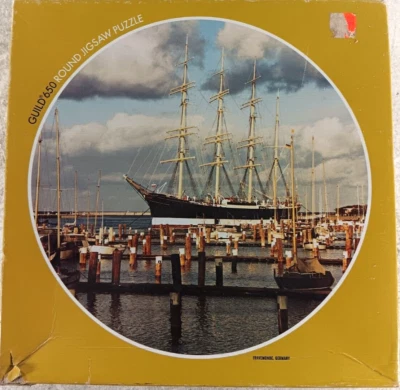 Travemunde Germany Over 650 Piece Round Jigsaw Puzzle 23" Diameter 1966 Whitman - Image 1 of 3
