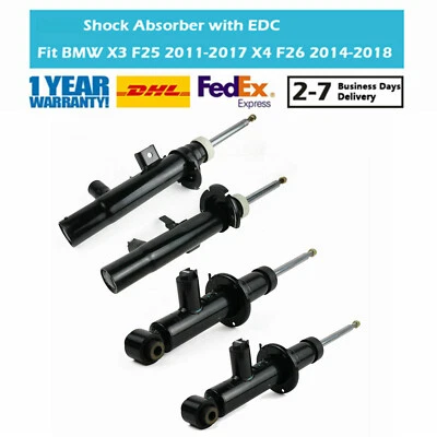 4X Front Rear Suspension Shock Absorbers w/ EDC For BMW X3 F25 X4 F26 2011-2018 - Image 1 of 4