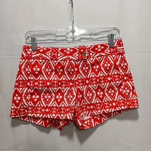 J.Crew City Fit Chino Shorts Gr. 0 rot weiß Baumwollmischung bequem Sommer Damen D2 - Bild 1 von 11