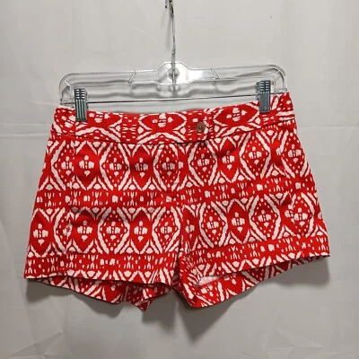 Shorts chino J.Crew City Fit tamanho 0 vermelho branco mistura de algodão confortável verão feminino D2 - Imagem 1 de 4
