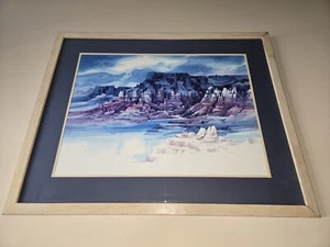 Impresión litográfica acuarela MICHAEL ATKINSON ESMERALDA MESA, enmarcada, suroeste - Imagen 1 de 10