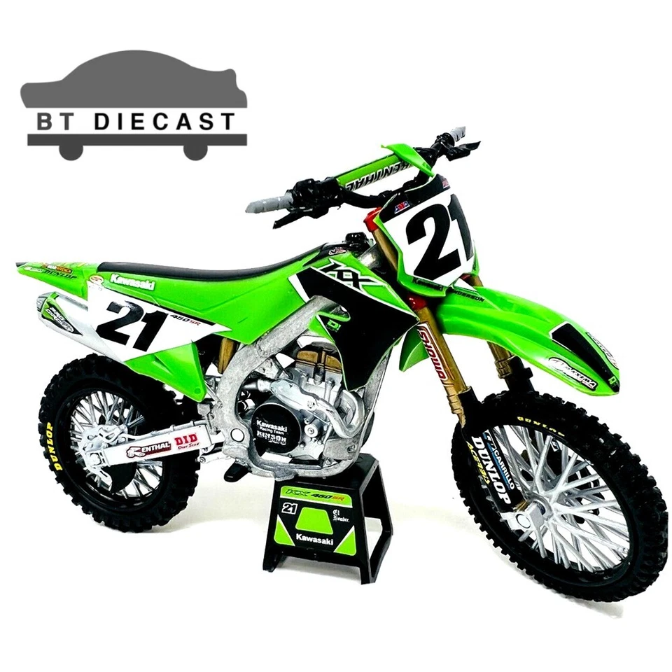 1/12 New Ray Kawasaki KX450SR Motorcycle #21 Jason Anderson Green 58413
