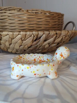 Turtle Soap Dish Yellow Orange And White - Image 1 of 4