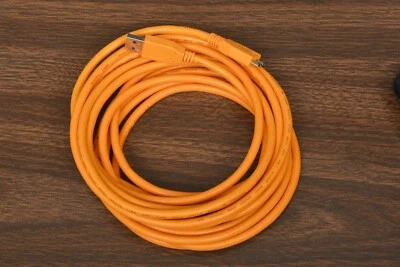 TETHERPRO TETHER TOOLS ORANGE 15’ USB 3.0 MALE TYPE A/MICRO B CABLE DSLR CAMERA - Image 1 of 3