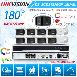 Hikvision 8Channel 4K ColorVu Panoramic Camera System 2-Way Audio Dual Lens Lot