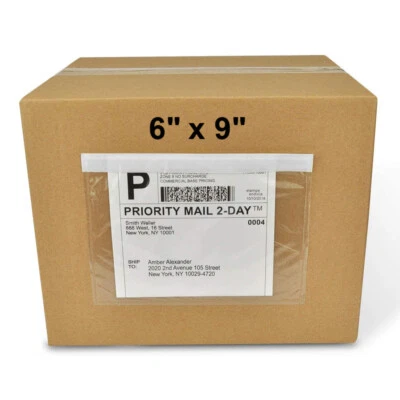 100 Packing List Pouch 6"x9" Clear Self Adhesive Shipping Label Envelope Pouches - Image 1 of 4