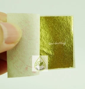 Gold Genuine 100% 24K 300 Sheets Pure Gold Leaf Gilding 1.18" Best Promotion!! - Picture 1 of 7