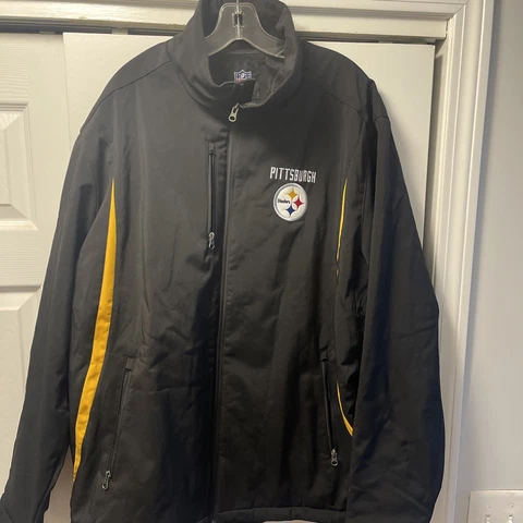 NFL G-3 Pittsburgh Steelers Black Yellow Team Jacket Mens Size 3XL Cover