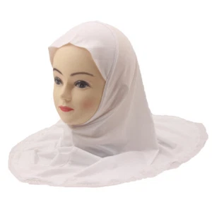 Kids Girls Muslim Headscarf Wrap Hijab Scarf Hat Amira One Piece Full Cover 2-6Y - Picture 1 of 24