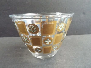 Cubo de hielo de vidrio con patrón de carnaval de alcantarilla moderna de mediados de siglo de la década de 1960 MCM BARWARE - Imagen 1 de 6