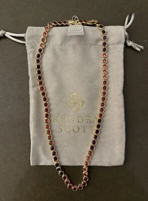 Nuevo con etiquetas Collar Tenis Kendra Scott Carmen Oro Rubí Mezcla Rosa Rojo  Foto 1 de 4