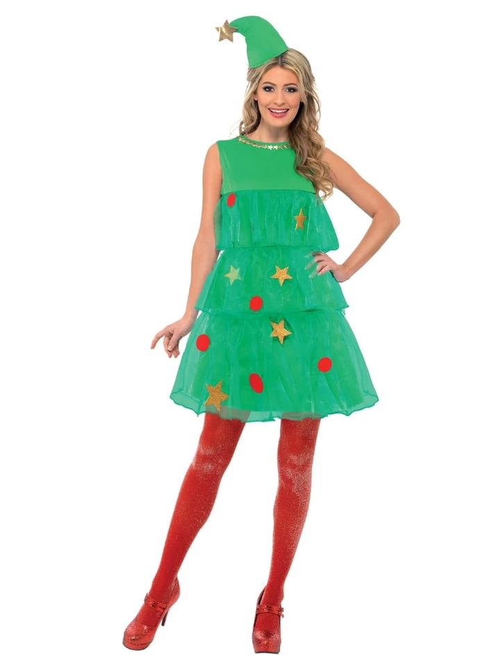Smiffys Christmas Tree Costume Green (Size S)
